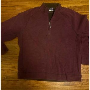 Tommy Bahama flipside quarter zip sz XL EUC burgundy sweatshirt